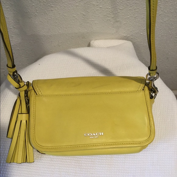 Coach-Legacy-Penny-19914-Womens-Leather-Shoulder-Bag-Yellow - Picture 2 of 5
